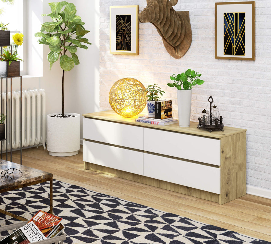 Kommode – CLP – Großzügiges Design mit 4 Schubladen und breiter Ablagefläche