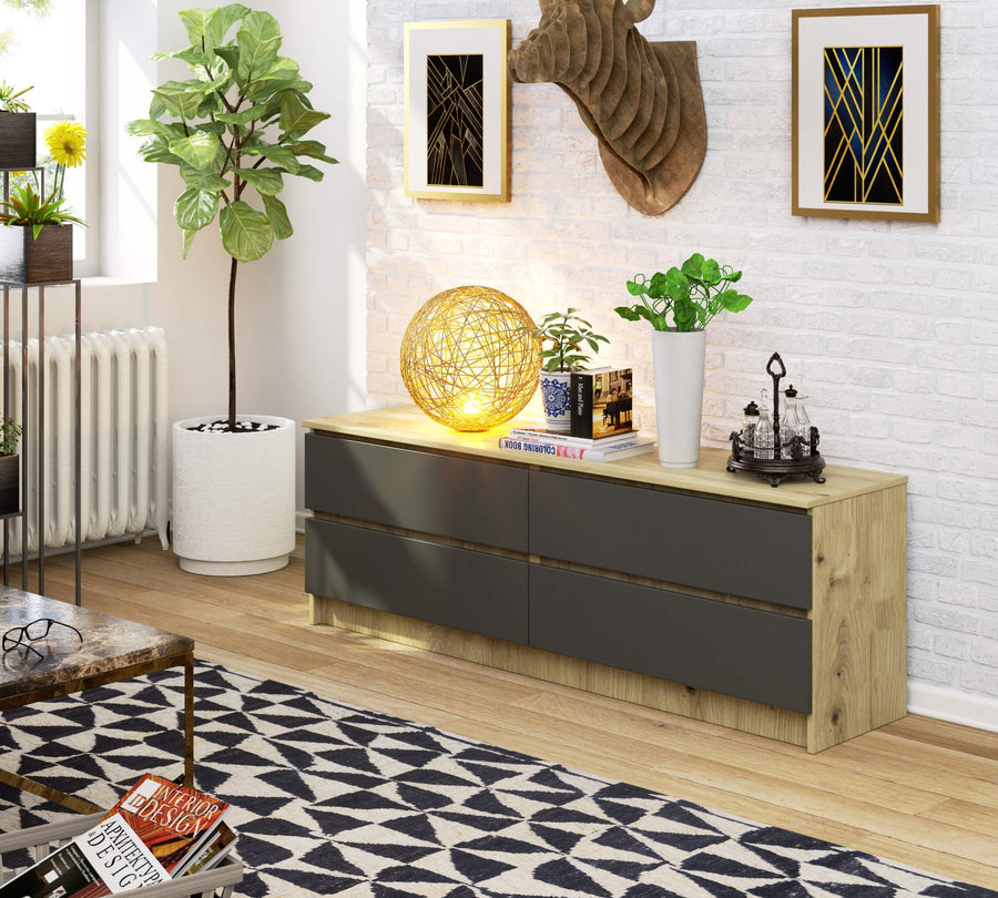 Kommode – CLP – Großzügiges Design mit 4 Schubladen und breiter Ablagefläche