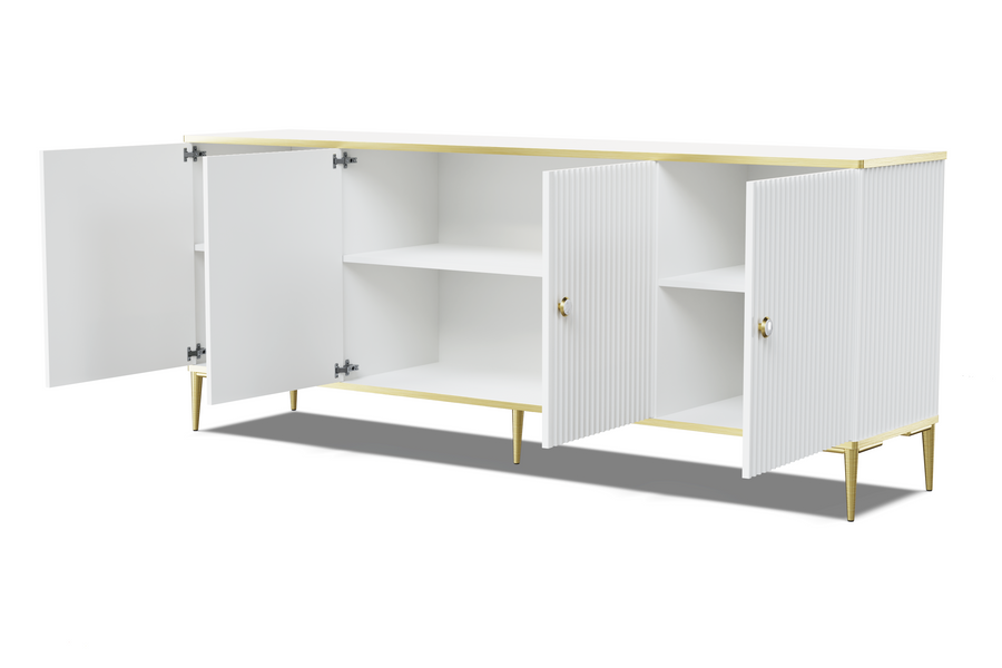 Kommode – PETRA – 182 cm Elegante Anrichte mit Fräsung und Stauraum