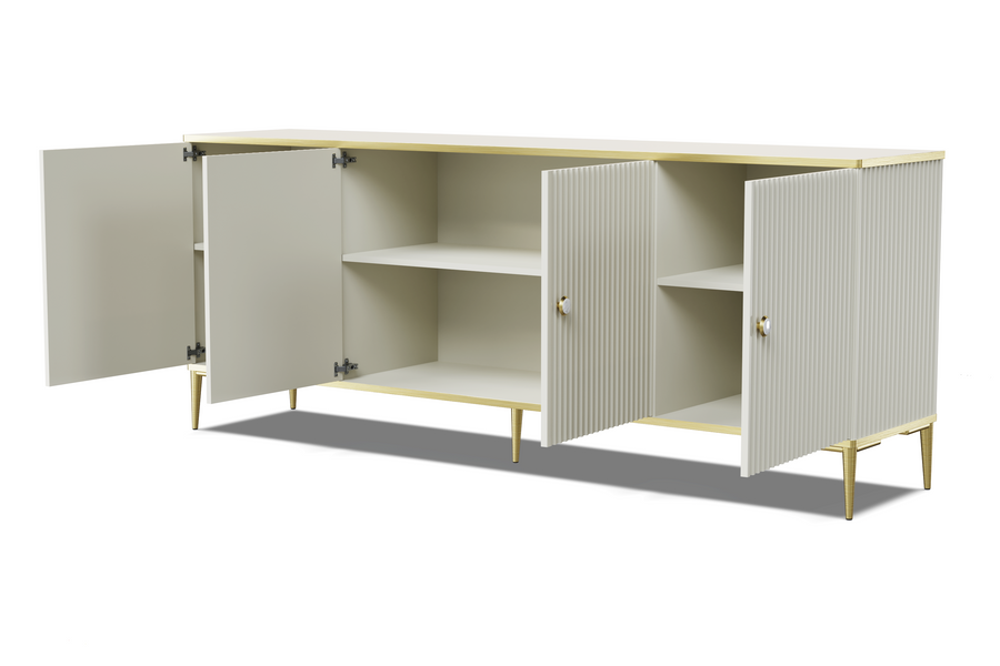 Kommode – PETRA – 182 cm Elegante Anrichte mit Fräsung und Stauraum