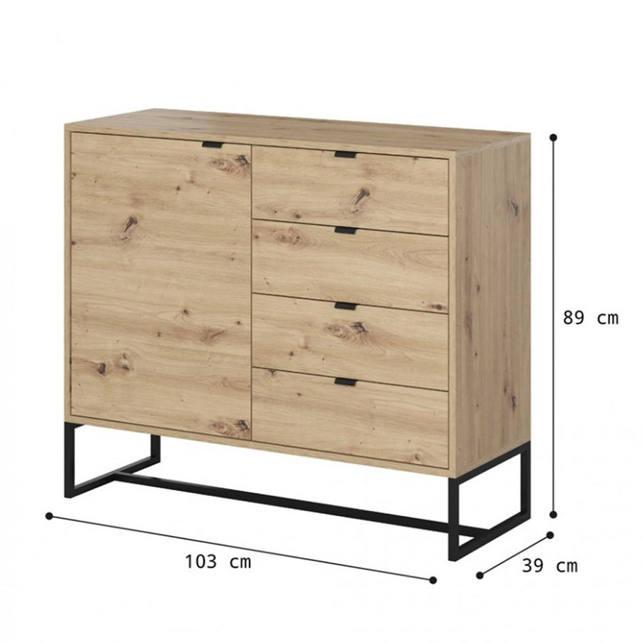 Kommode – AMBER – moderne Kommode mit Holzoptik