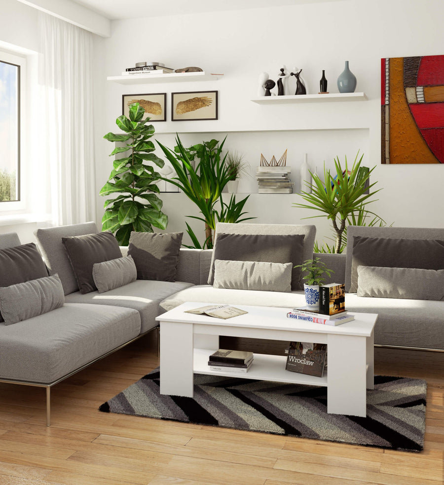 Couchtisch – KAMI – Großer Wohnzimmertisch mit Ablagefläche