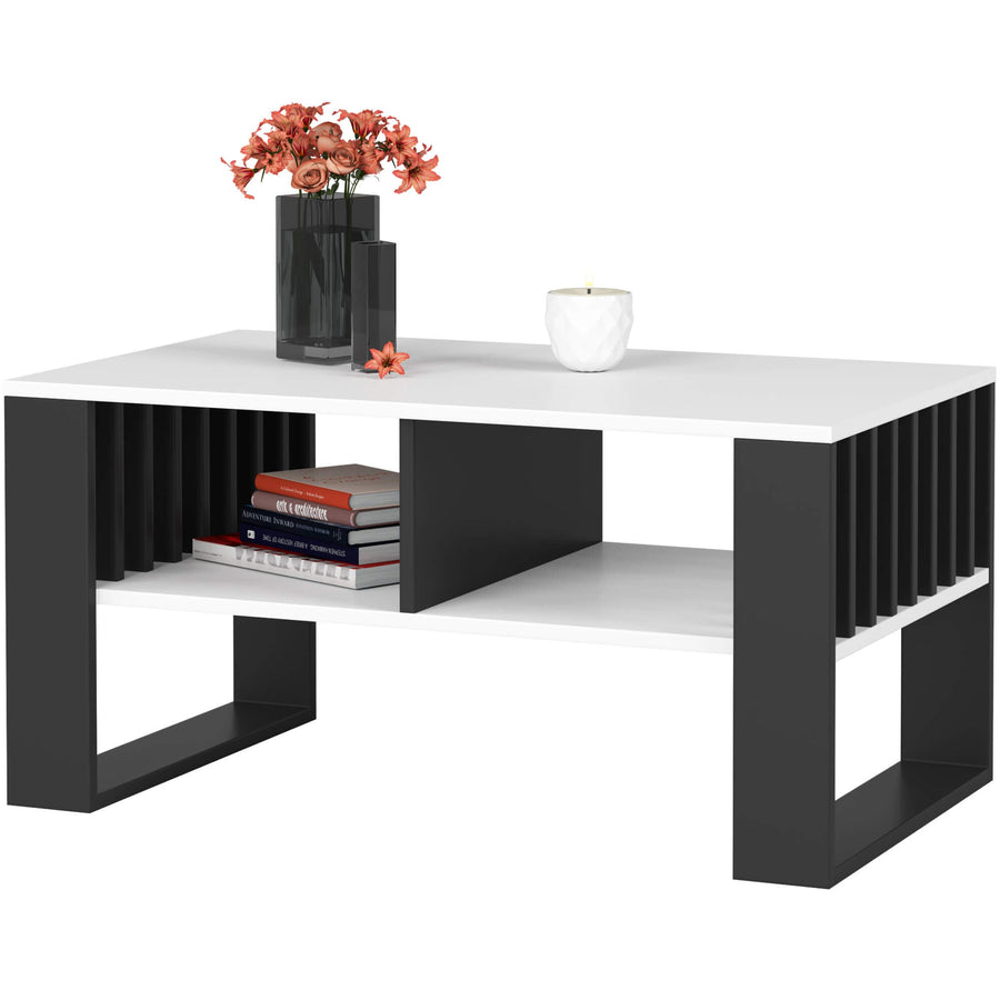 Couchtisch – ROCKFORD – Design Tisch mit Lamellen und modernem Look