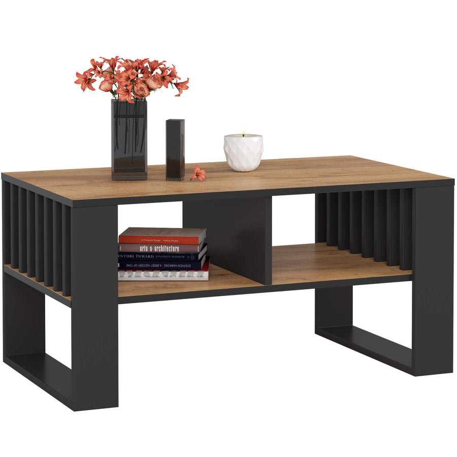 Couchtisch – ROCKFORD – Design Tisch mit Lamellen und modernem Look