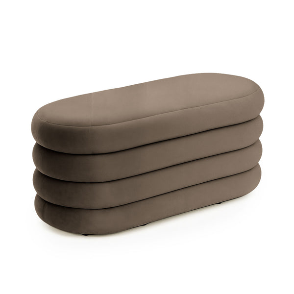 Sitzhocker – PUFFO – Elegante Veloursbank mit praktischer Aufbewahrung