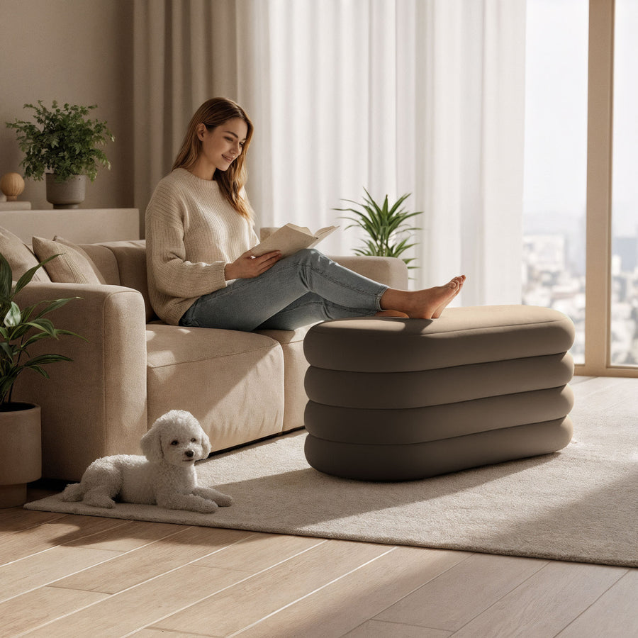 Sitzhocker – PUFFO – Elegante Veloursbank mit praktischer Aufbewahrung
