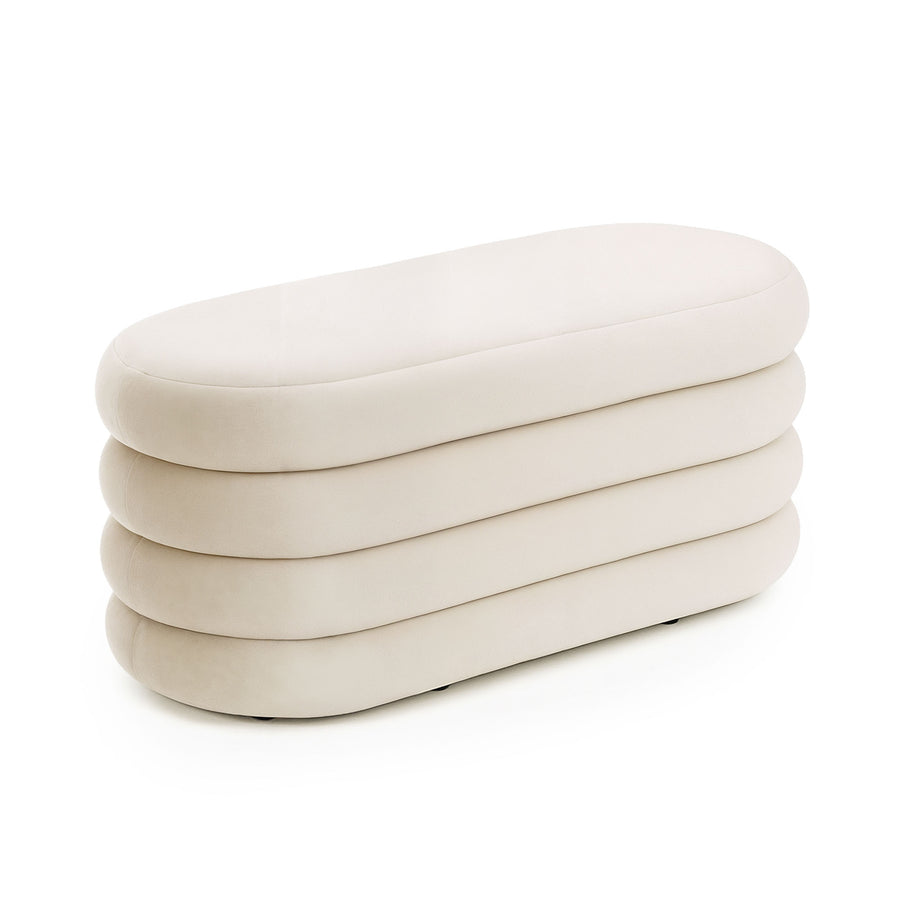Sitzhocker – PUFFO – Elegante Veloursbank mit praktischer Aufbewahrung