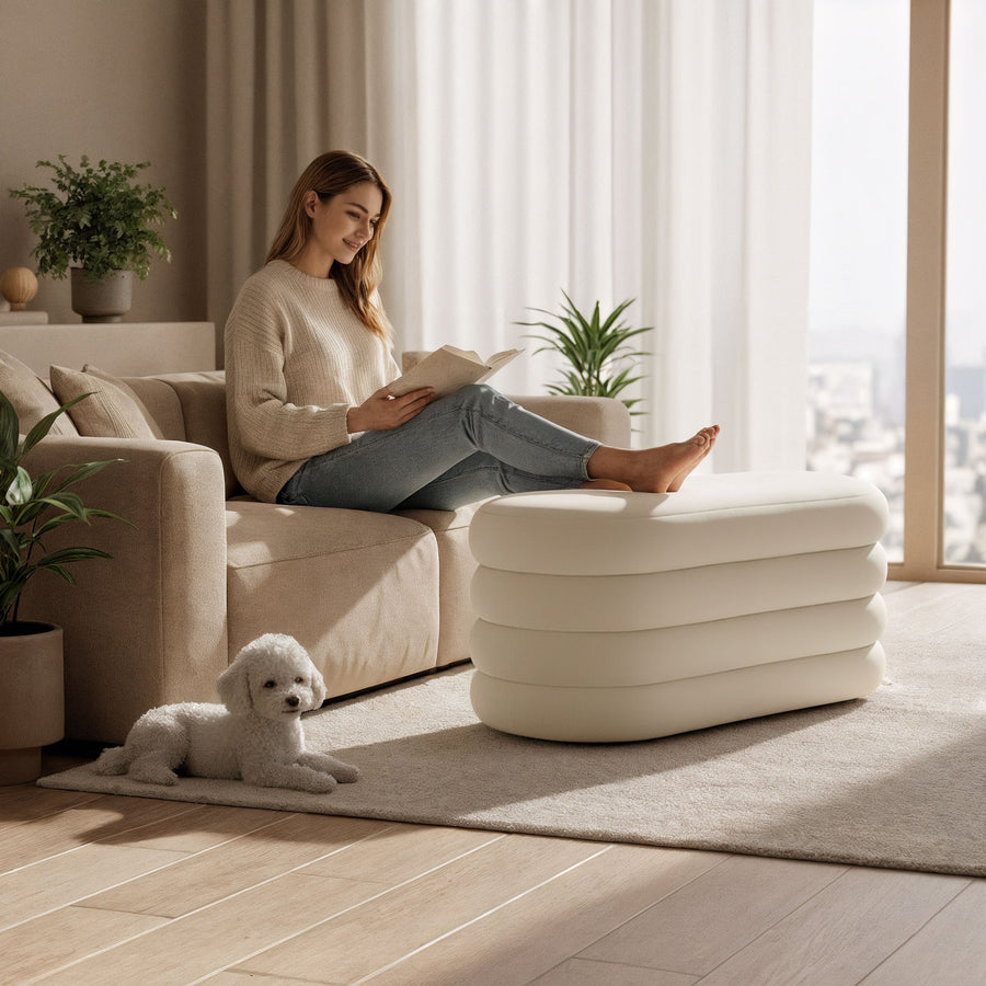 Sitzhocker – PUFFO – Elegante Veloursbank mit praktischer Aufbewahrung