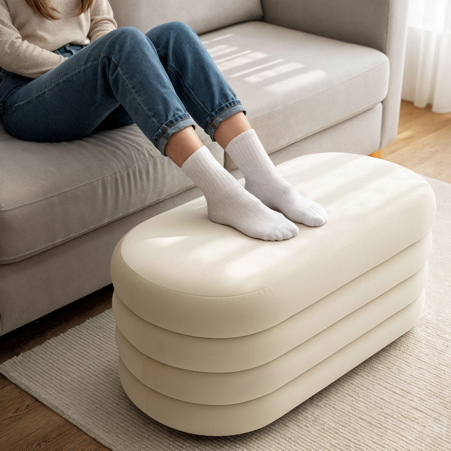 Sitzhocker – PUFFO – Elegante Veloursbank mit praktischer Aufbewahrung