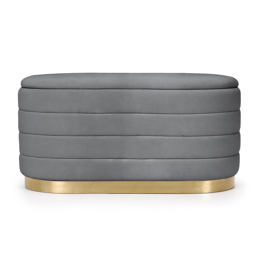 Sitzhocker – BELLA – Elegante Veloursbank im modernen Glamour Stil