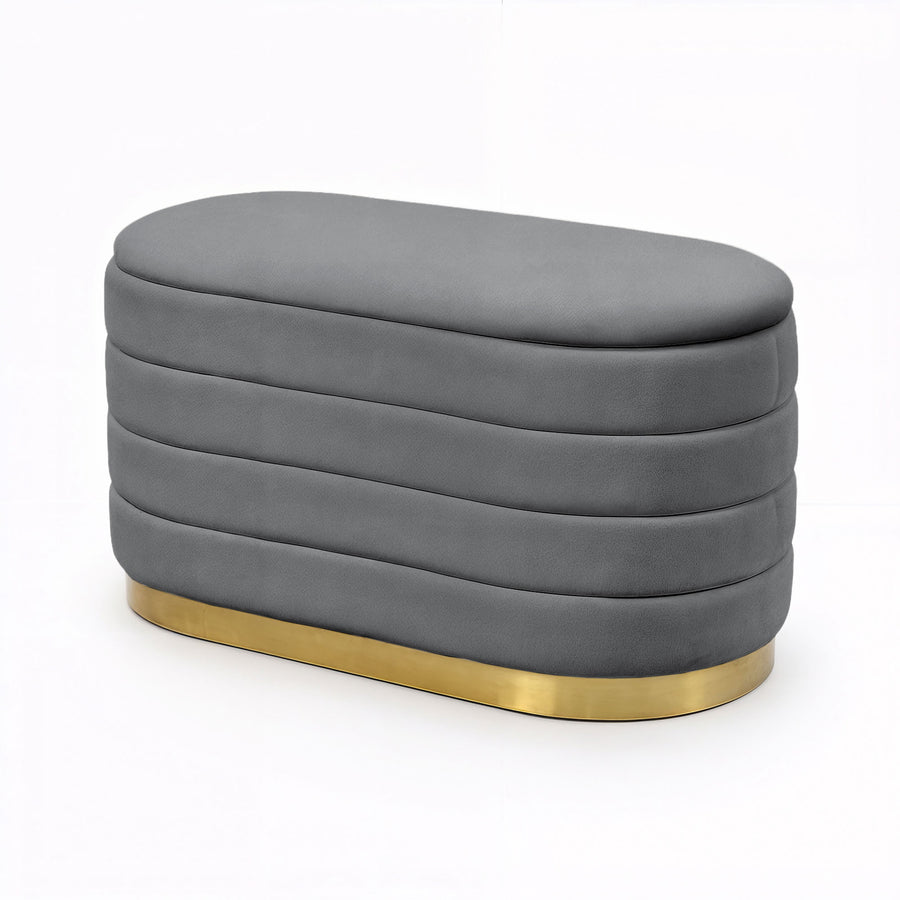 Sitzhocker – BELLA – Elegante Veloursbank im modernen Glamour Stil