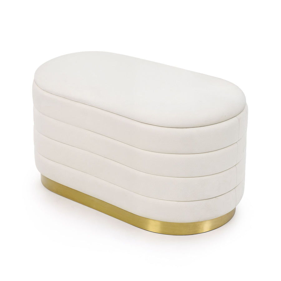 Sitzhocker – BELLA – Elegante Veloursbank im modernen Glamour Stil