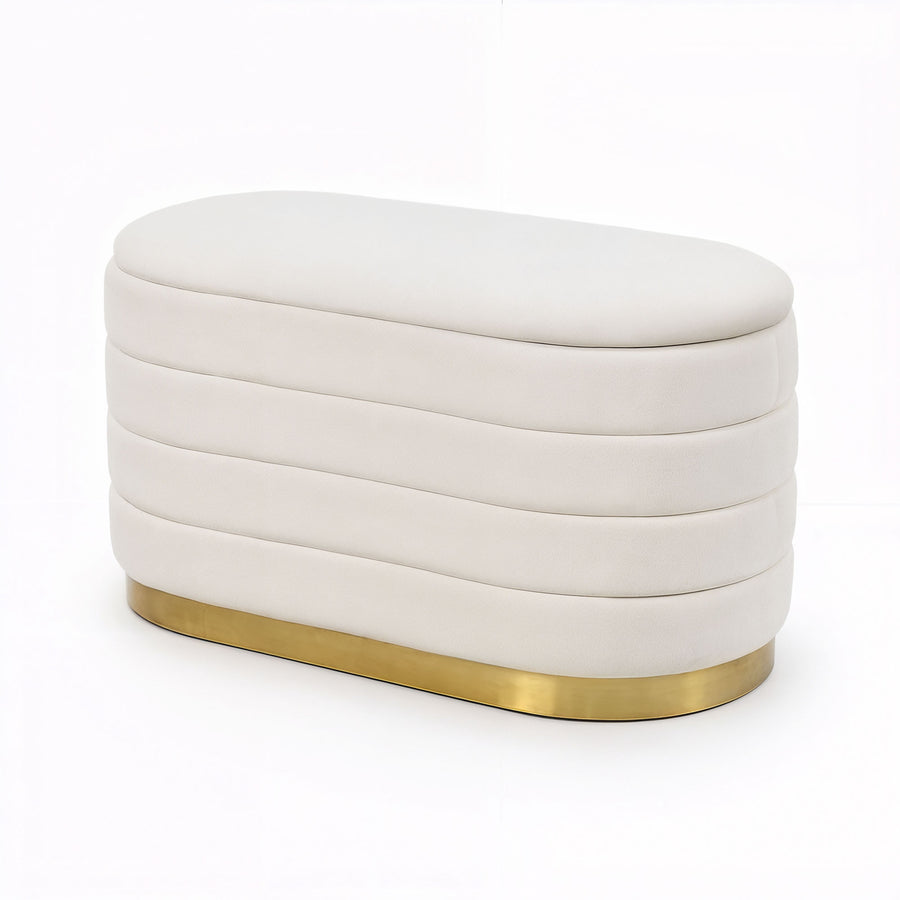 Sitzhocker – BELLA – Elegante Veloursbank im modernen Glamour Stil
