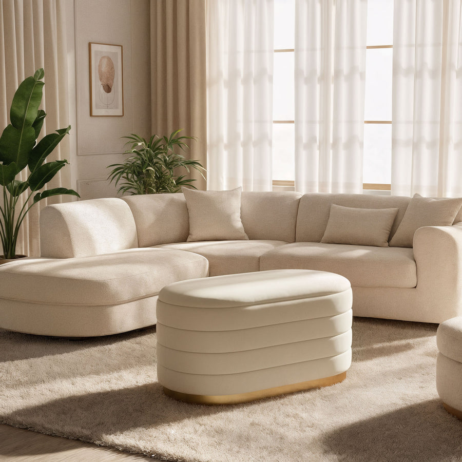Sitzhocker – BELLA – Elegante Veloursbank im modernen Glamour Stil