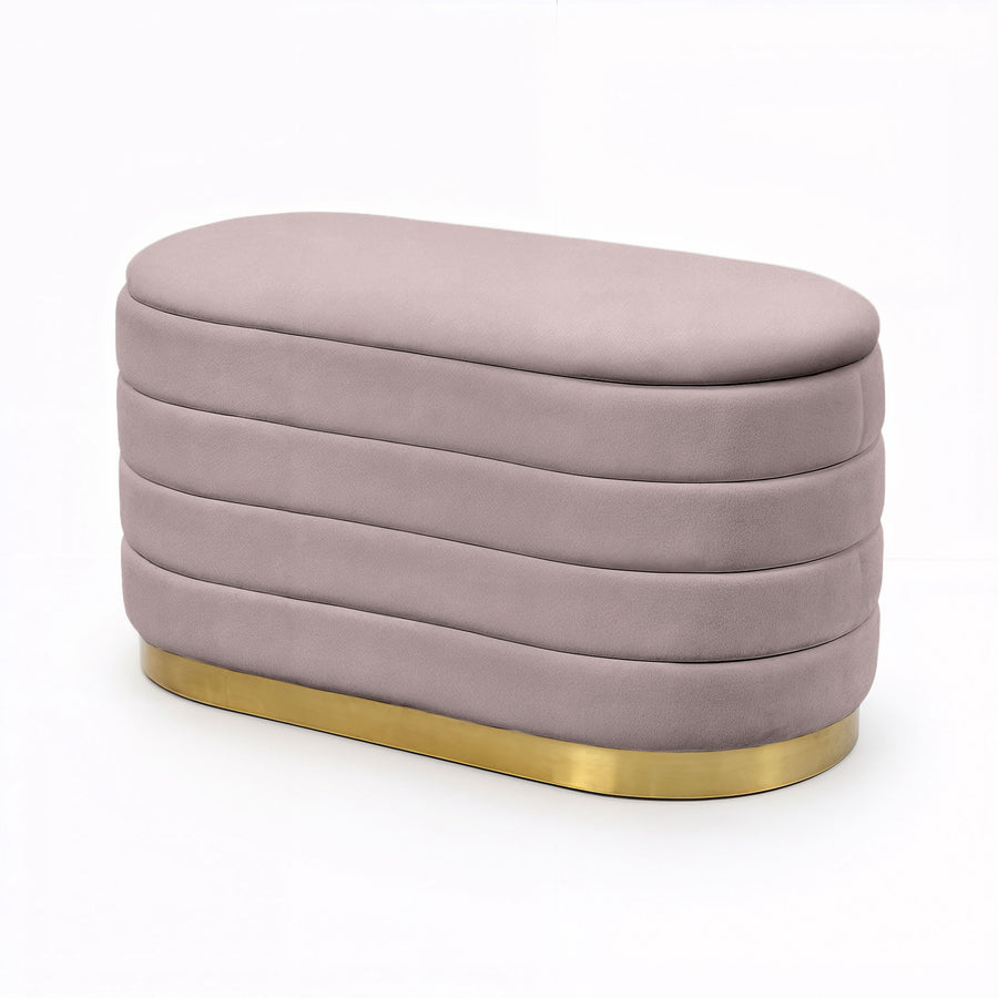 Sitzhocker – BELLA – Elegante Veloursbank im modernen Glamour Stil
