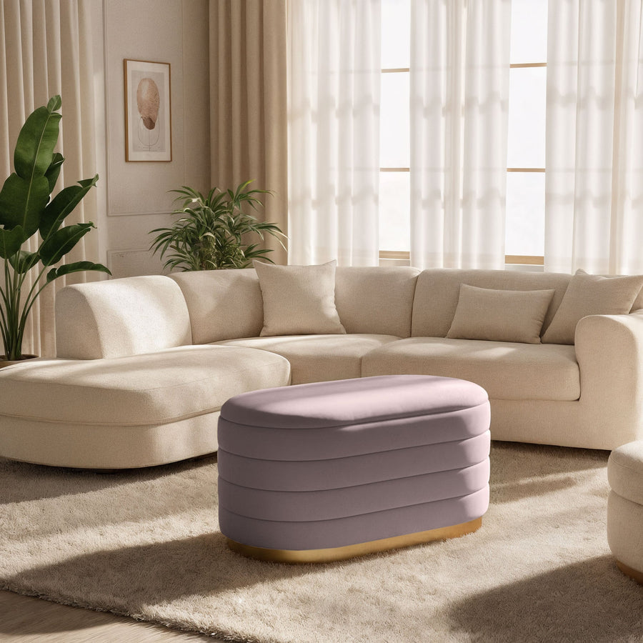 Sitzhocker – BELLA – Elegante Veloursbank im modernen Glamour Stil