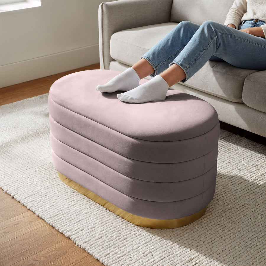 Sitzhocker – BELLA – Elegante Veloursbank im modernen Glamour Stil