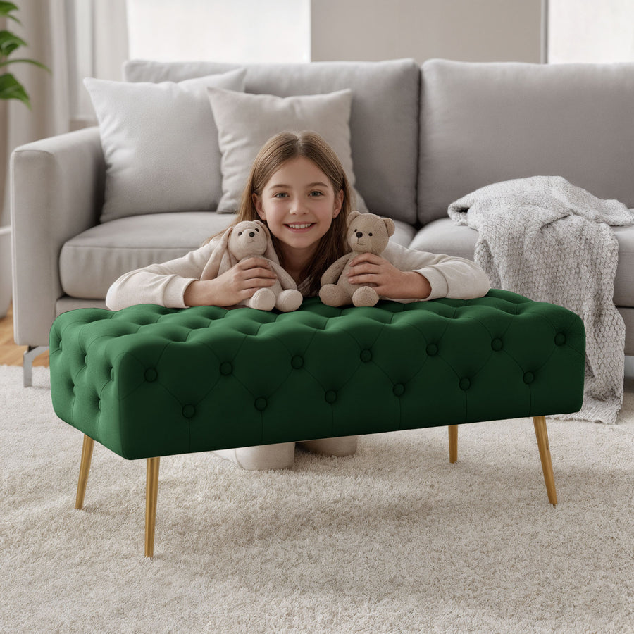 Sitzhocker – MONACO – Elegante Veloursbank im luxuriösen Glamour Stil