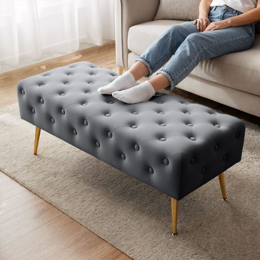 Sitzhocker – MONACO – Elegante Veloursbank im luxuriösen Glamour Stil