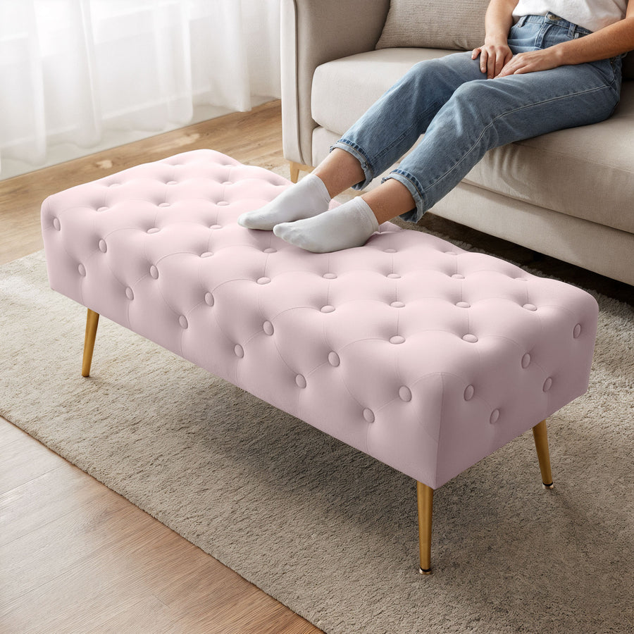 Sitzhocker – MONACO – Elegante Veloursbank im luxuriösen Glamour Stil