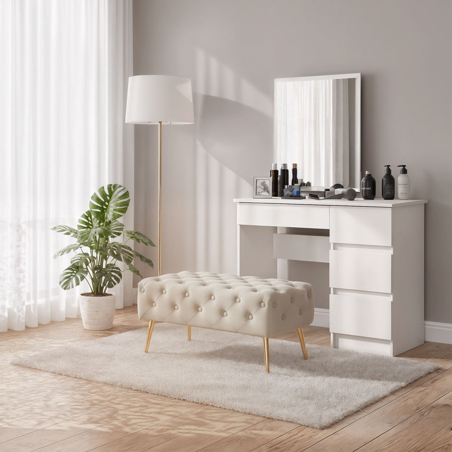 Sitzhocker – MADRID – Elegante Velourbank im Glamour Stil
