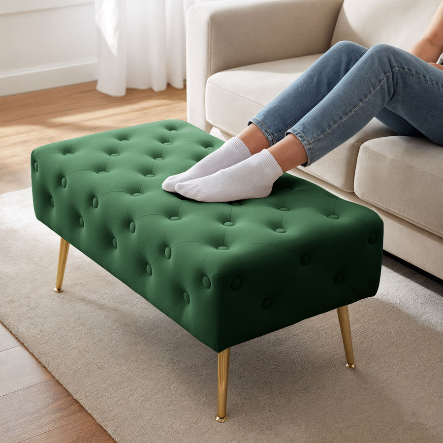 Sitzhocker – MADRID – Elegante Velourbank im Glamour Stil