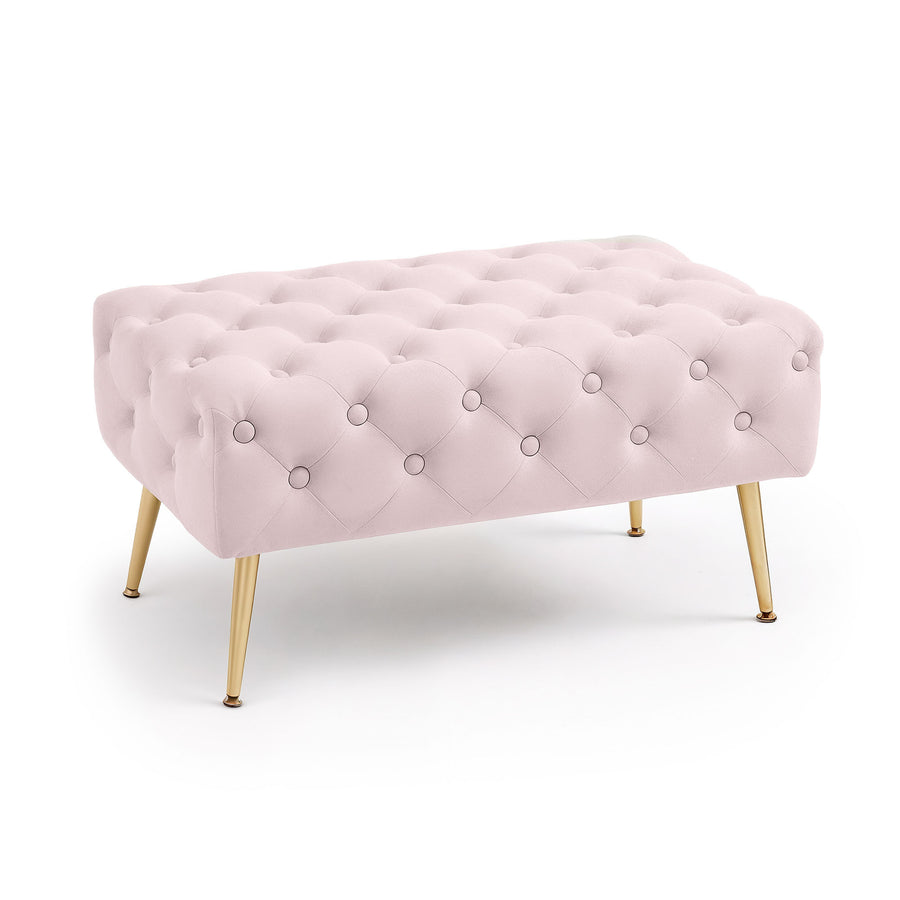 Sitzhocker – MADRID – Elegante Velourbank im Glamour Stil