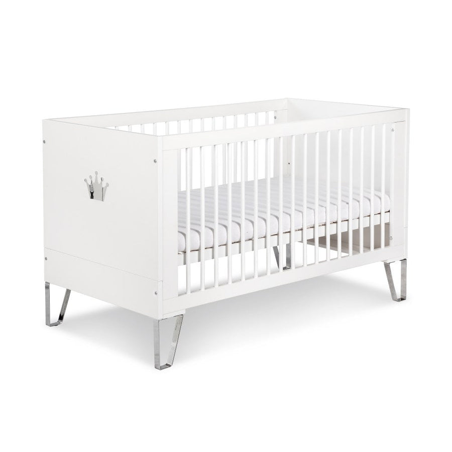 Kinderbett – BLANCA – Elegantes Babybett mit Spiegelkrone