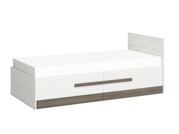 BLANCO 1601 Bett – 204 cm – Einzelbett mit Holzoptik und stabilem Gestell