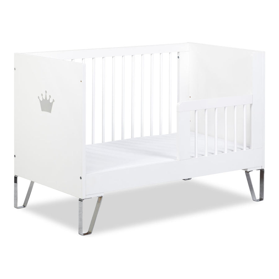 Kinderbett – BLANCA – Elegantes Babybett mit Spiegelkrone
