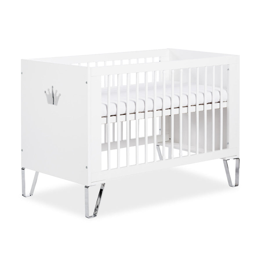 Kinderbett – BLANCA – Elegantes Babybett mit Spiegelkrone