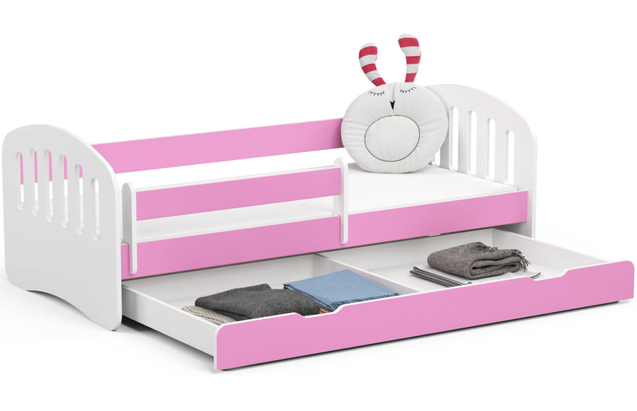 Kinderbett – PLAY – Modernes Einzelbett mit Matratze und praktischem Stauraum