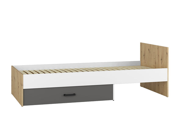 FINI 09 Bett – 204 cm – Einzelbett mit Holzoptik in modernem Design