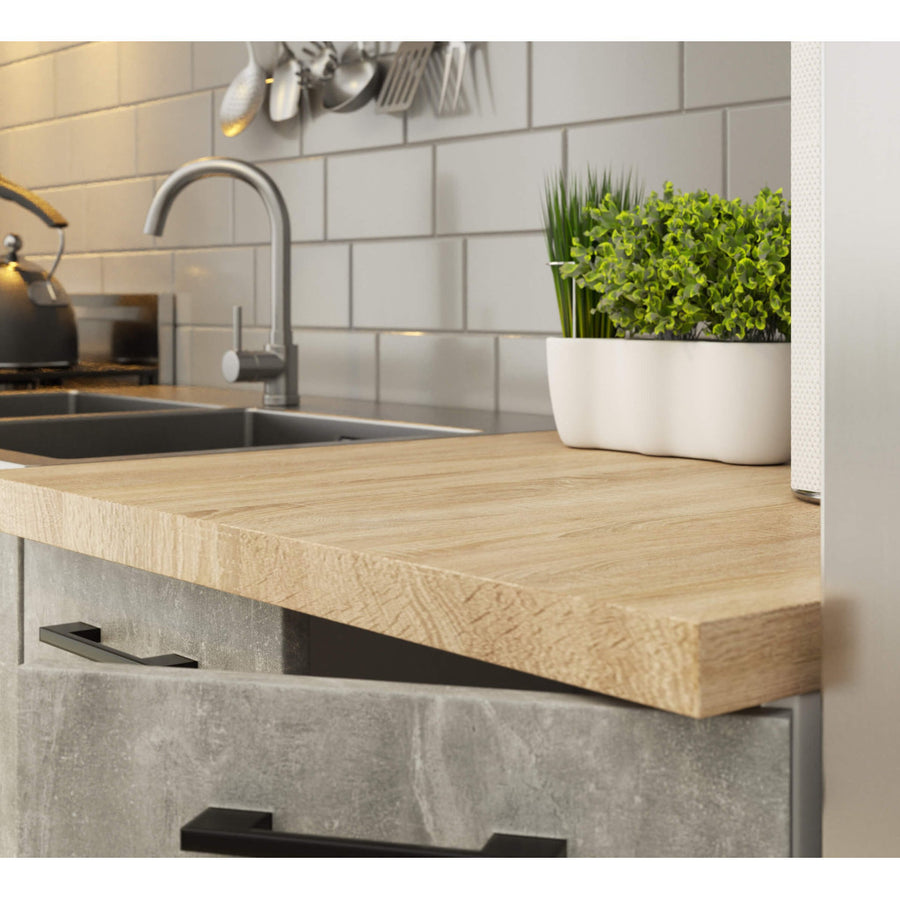 Küchenzeile 240 cm - OLIWIA - Elegante Komplettküche Mit Arbeitsplatte Ohne Elektrogeräte