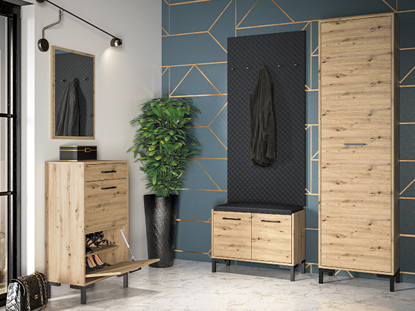 Schuhschrank – NEVIO 02 – Moderner Schuhkommode mit Vollauszug und Holzoptik