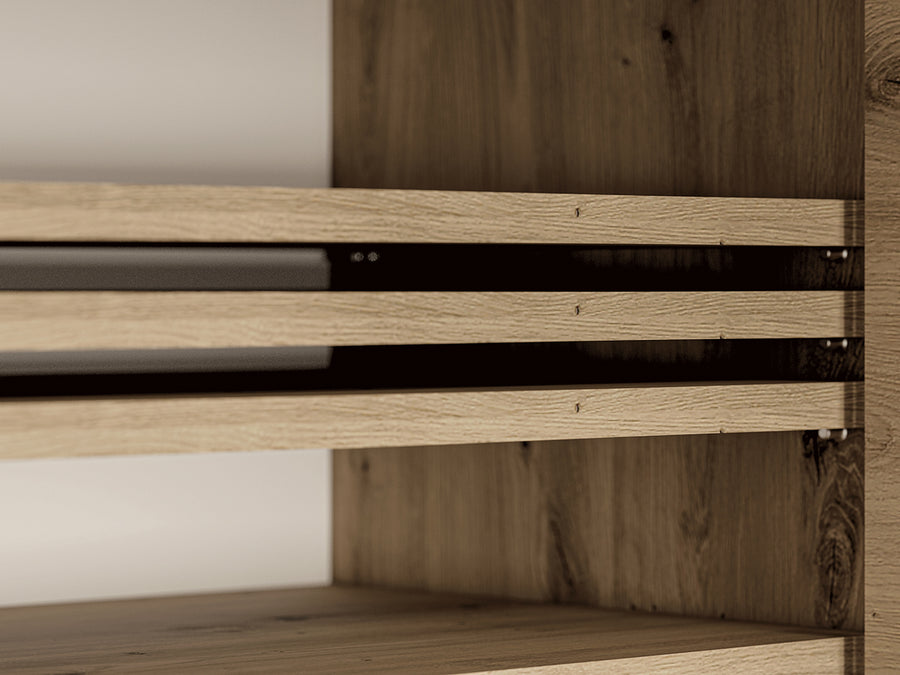 Schuhschrank – NEVIO 03 – Moderne Schuhkommode mit Vollauszug und Holzoptik