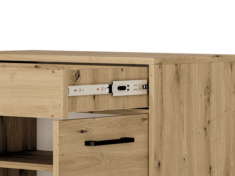 Schuhschrank – NEVIO 03 – Moderne Schuhkommode mit Vollauszug und Holzoptik