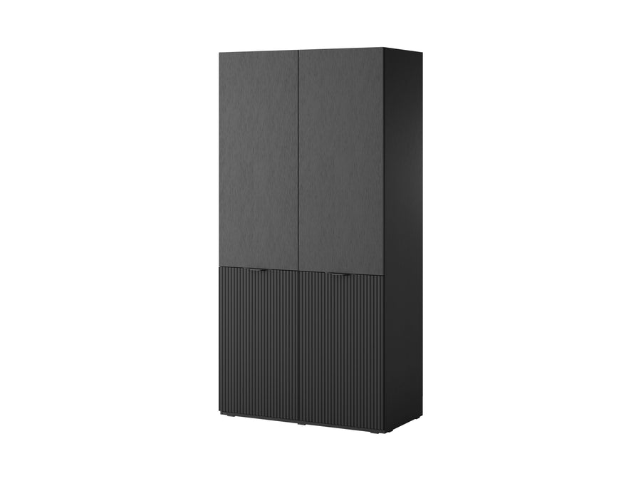 Kleiderschrank Set – 2 Teile – Nordic – Moderner Drehtürenschrank mit flexiblem Stauraum und höhenverstellbaren Einlegeböden