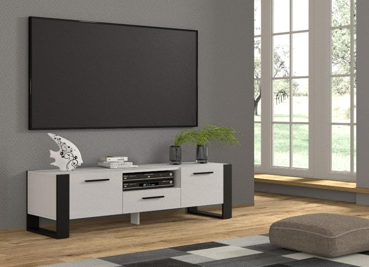 TV-Lowboard – NUKA – mattes Lowboard mit Metallrahmen