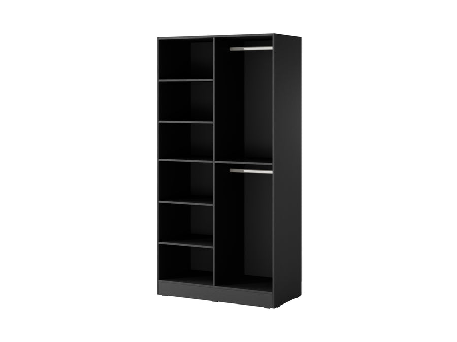 Kleiderschrank – Nordic – Moderner Drehtürenschrank mit Glaseinsätzen und flexiblem Stauraum