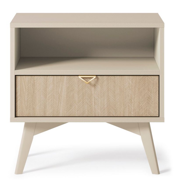 Kommode – Sideboard – S54 – FOREST – Sandbeige – Moderner Nachttisch mit Schublade und Ablagefach