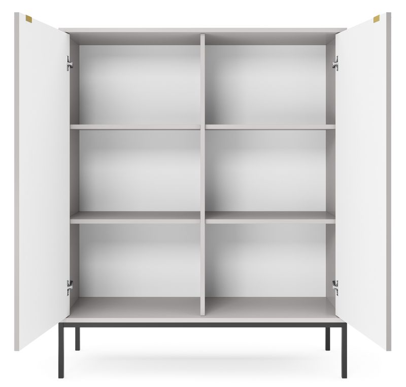 Wohnzimmer Set 4-teilig – NOVA – Grau – Modernes Stauraumensemble im strukturierten Rillen-Design für stilvolle Wohnräume