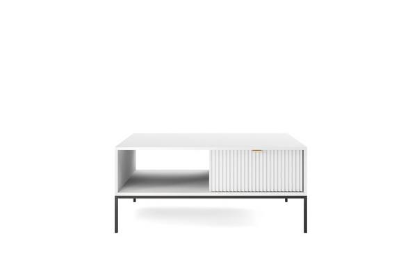 Couchtisch – L104 – NOVA – Weiß – Minimalistisches Design mit funktionaler Rillenfront