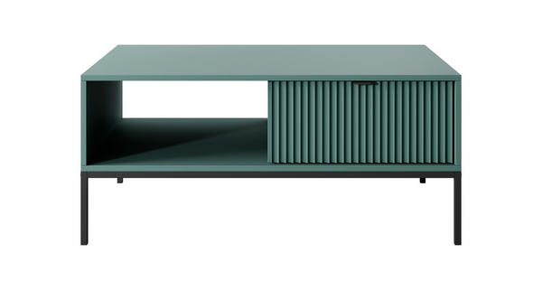 Couchtisch – L104 – NOVA – Grün – Stilvoller Wohnzimmertisch mit moderner Rillenoptik