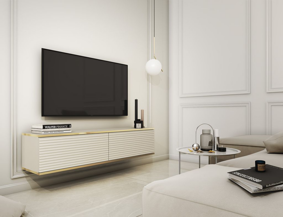 TV-Lowboard – ORO – stilvoll, mehrfarbig, einfaches Öffnen