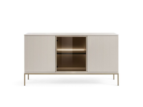 Kommode – SENTO – K154 mit Push-to-open, Glastür und LED-Beleuchtung