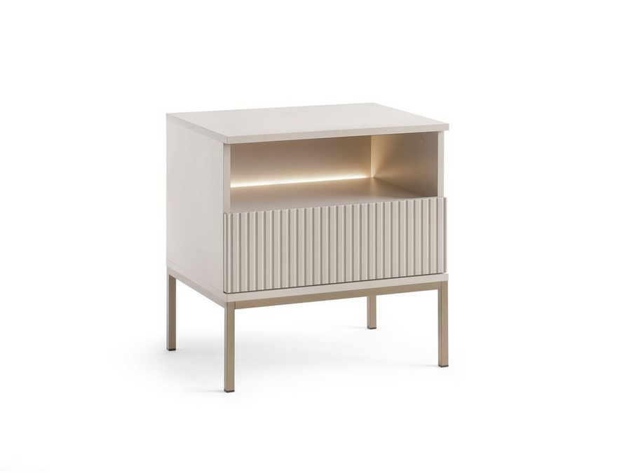 Nachttisch – SENTO – S54 mit LED-Beleuchtung und Push-to-open