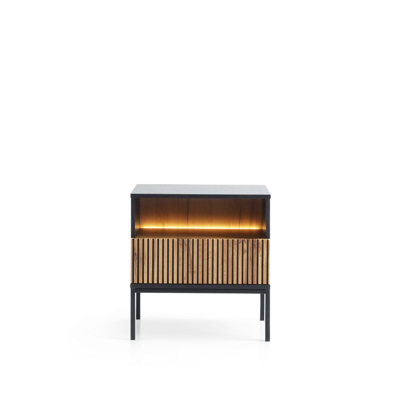 Nachttisch – SENTO – S54 mit LED-Beleuchtung und Push-to-open