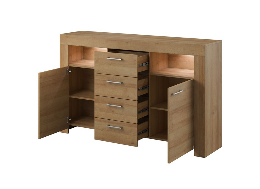 Sideboard – SKY – SK155 Sonoma Eiche, modernes Stauraummöbel mit Schubladen