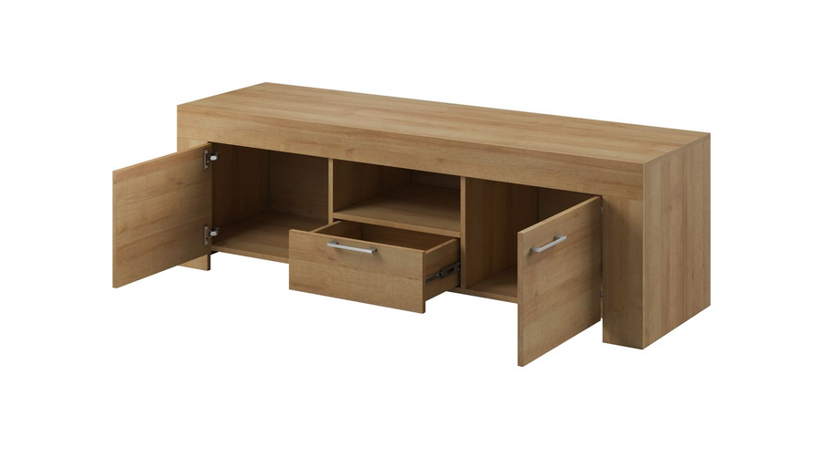 Wohnzimmer-Set – SKY – 2-teilig Sonoma Eiche, TV-Unterschrank und Wandregal